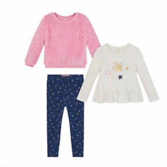 BCBG Girls Plush Kids' Shirts & Pants 3-piece Set Size 5 - Picture 1 of 8
